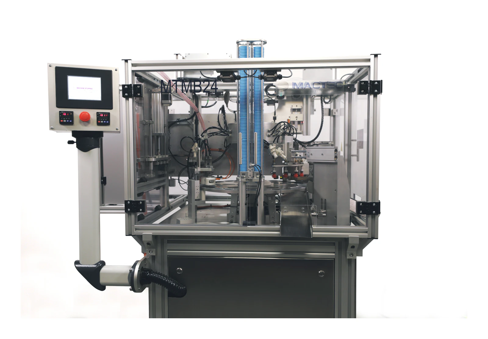 Mactec MTMB-24 monoblock filling machine, upper assembly and controls